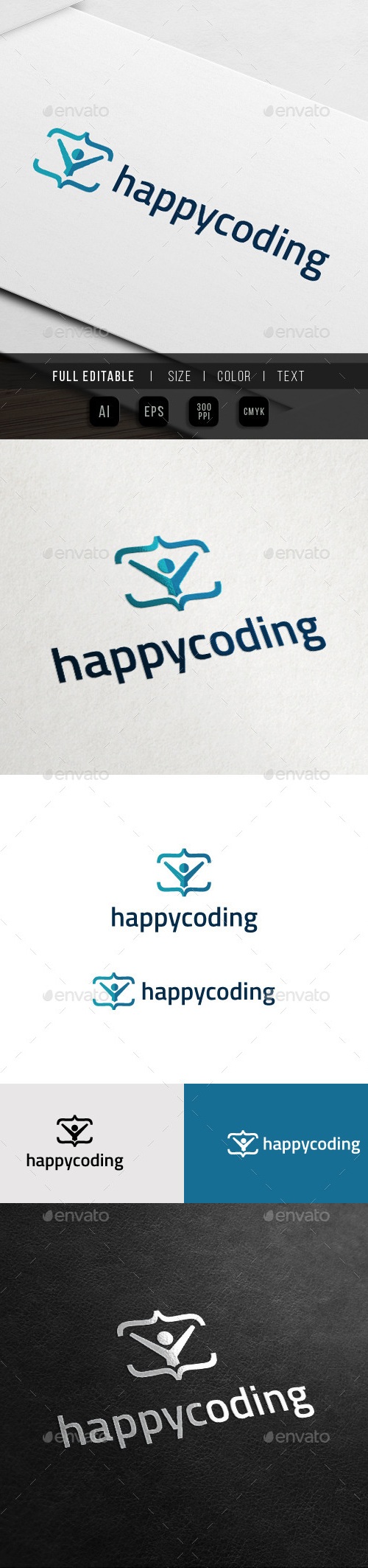 Happy Coding - Code Club Logo, Logo Templates | GraphicRiver