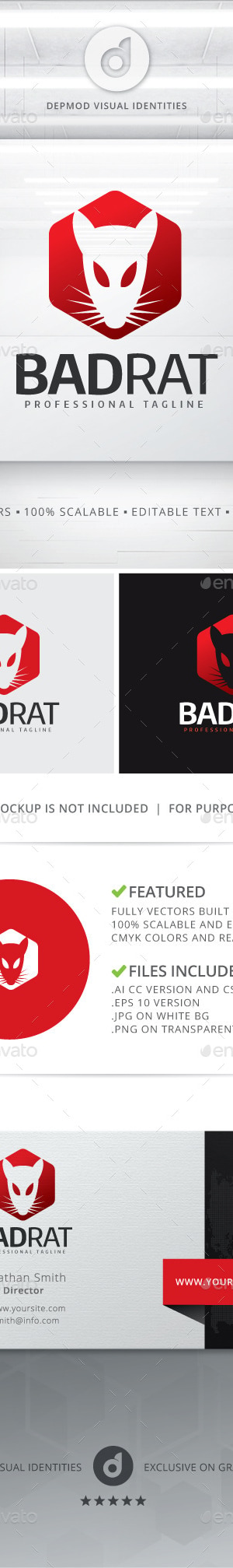 Bad Rat Logo, Logo Templates | GraphicRiver