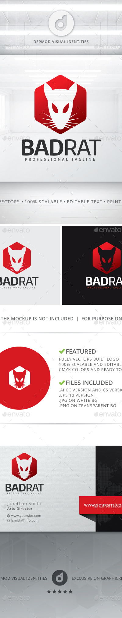 Bad Rat Logo, Logo Templates | GraphicRiver
