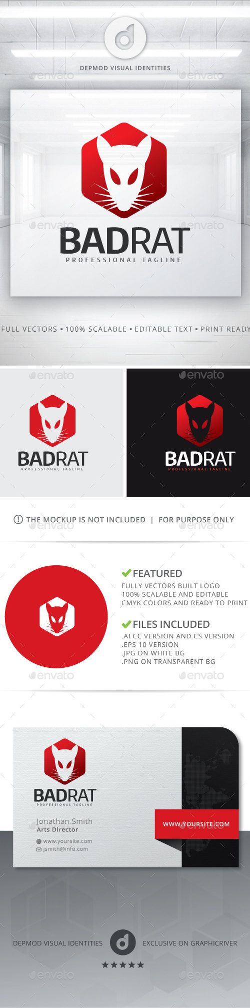 Bad Rat Logo, Logo Templates | GraphicRiver