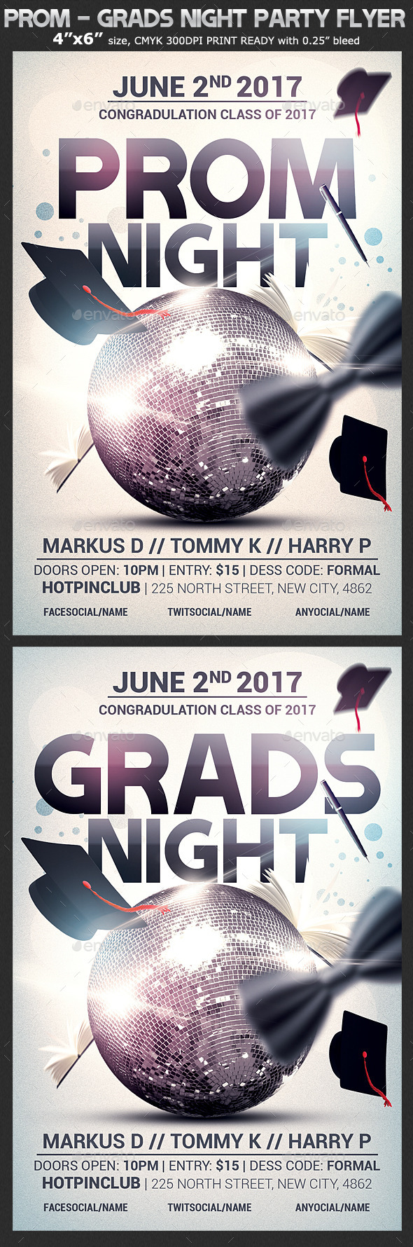 Prom-Graduation Night Party Flyer Template, Print Templates | GraphicRiver