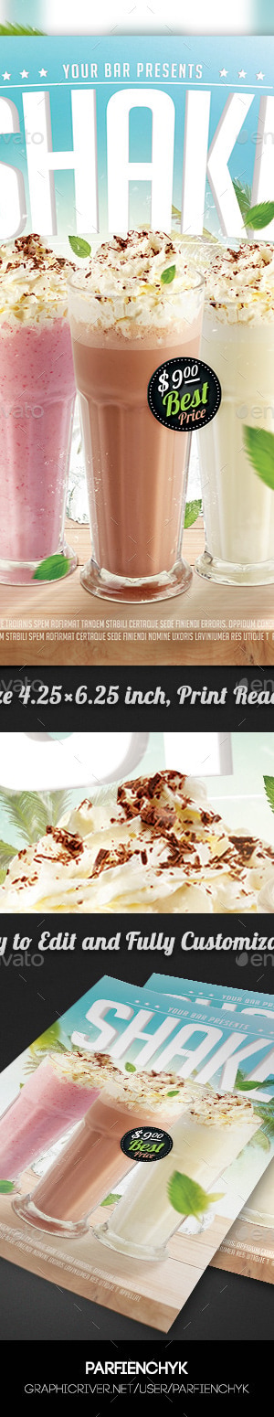 Shake Cocktails Party Flyer Template, Print Templates | GraphicRiver