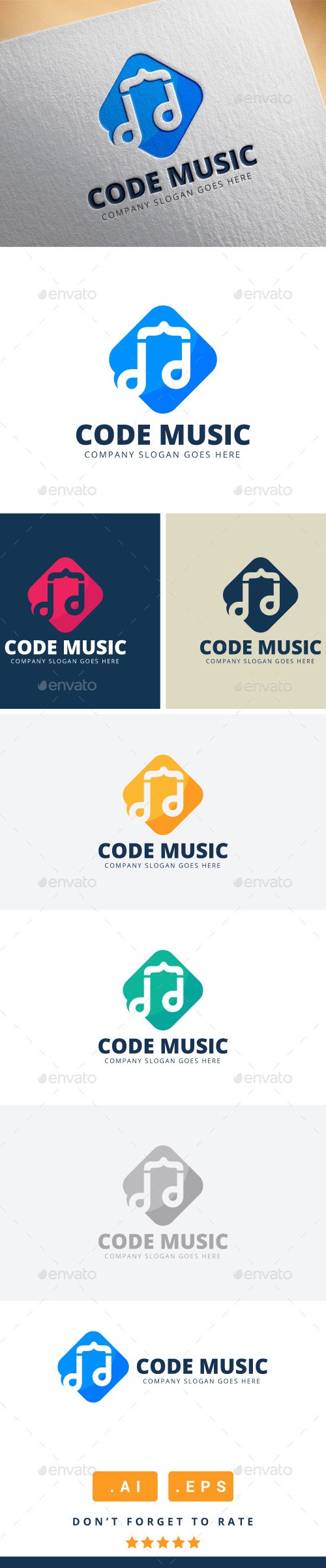 Code Music Logo, Logo Templates | GraphicRiver