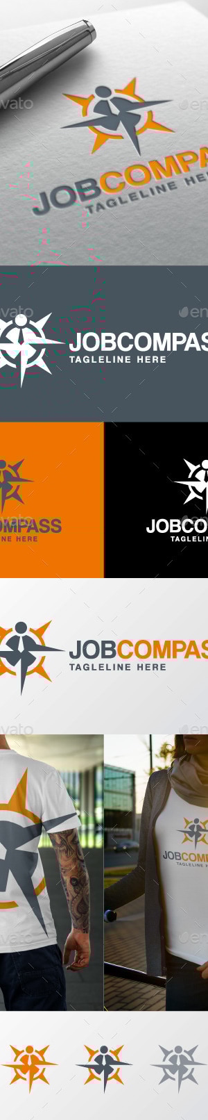 Job Compass Logo, Logo Templates | GraphicRiver