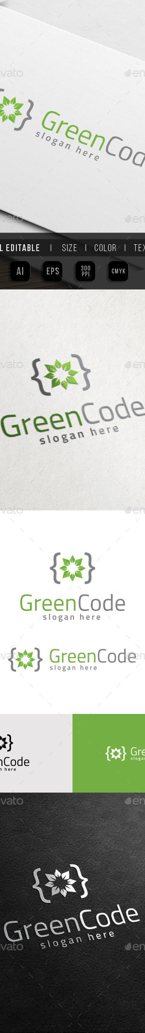 Green Code - Developer Growth Logo, Logo Templates | GraphicRiver