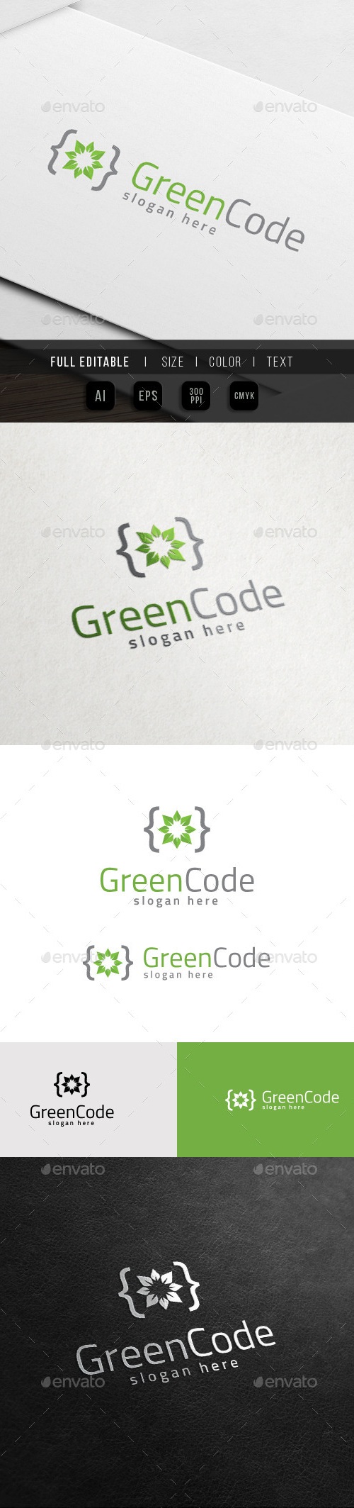Green Code - Developer Growth Logo, Logo Templates | GraphicRiver