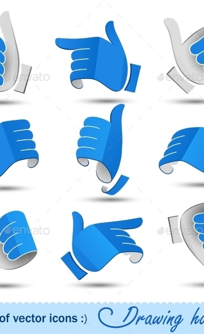 Drawing Hands, Icons | GraphicRiver