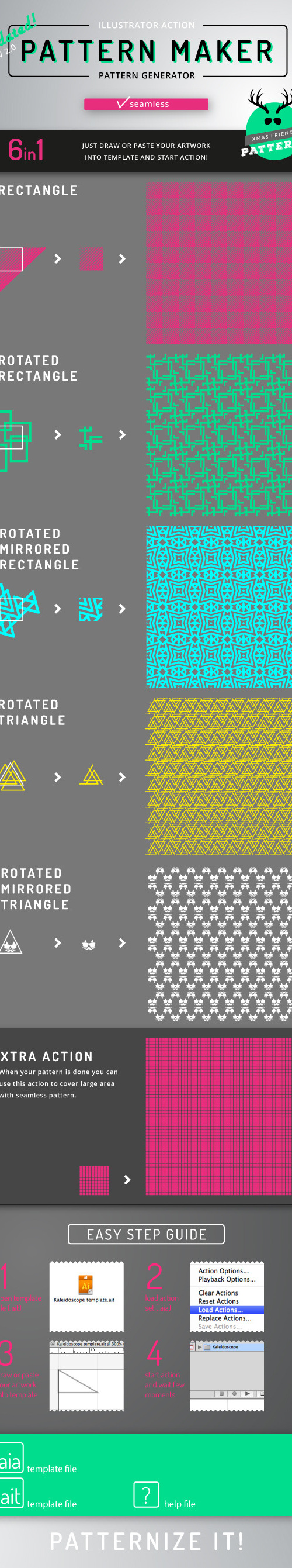 Pattern Maker - Illustrator Action, Add-ons | GraphicRiver