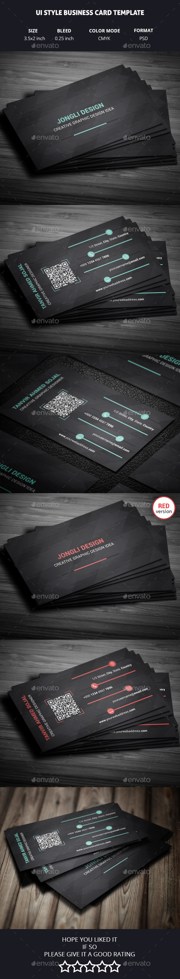 UI Style Business Card Template, Print Templates | GraphicRiver