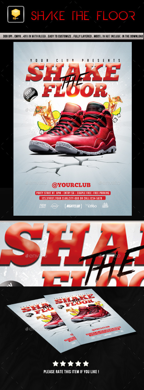 Shake The Floor Flyer, Print Templates | GraphicRiver