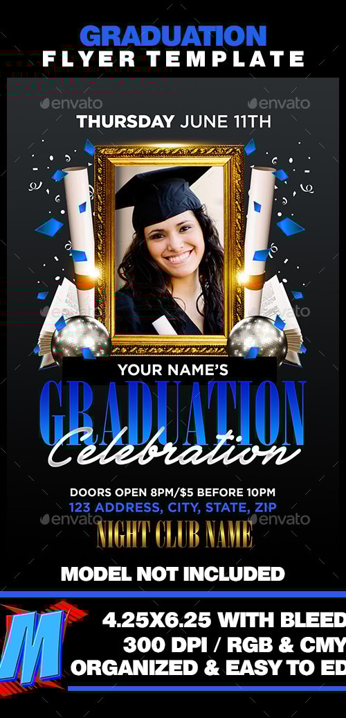 Graduation Flyer Template, Print Templates | GraphicRiver