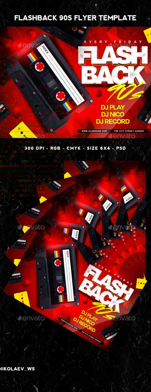Flashback 90s Flyer, Print Templates | GraphicRiver