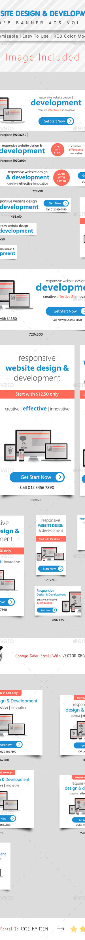 Website Design & Development Banner Ads Vol.2, Web Elements | GraphicRiver