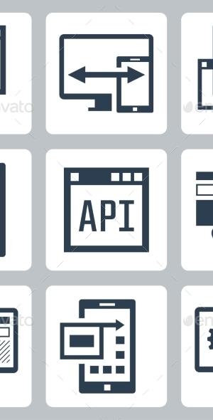 Application Programming Interface Icon Set, Icons | GraphicRiver