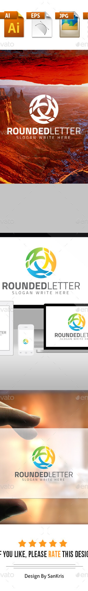 Rounded Letter Logo, Logo Templates | GraphicRiver