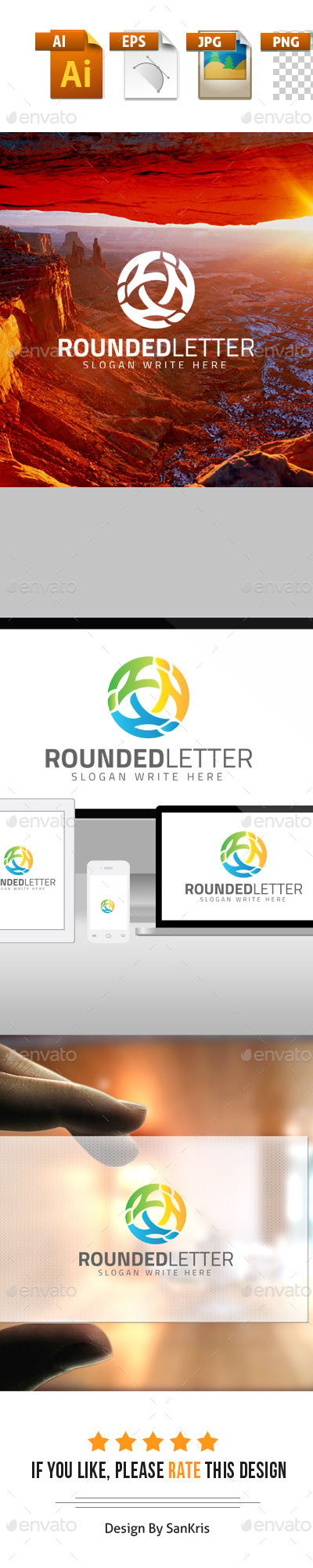 Rounded Letter Logo, Logo Templates | GraphicRiver