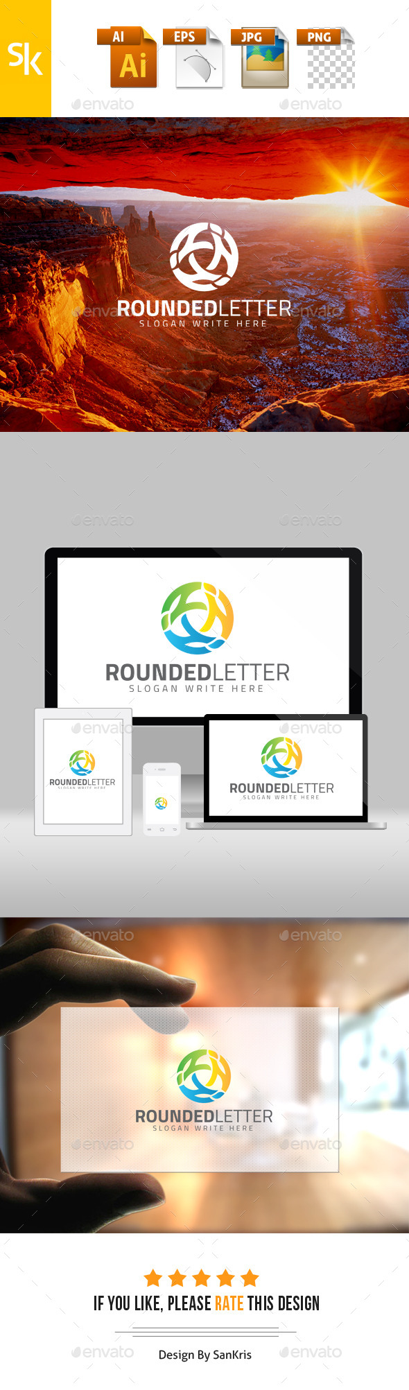 Rounded Letter Logo, Logo Templates | GraphicRiver
