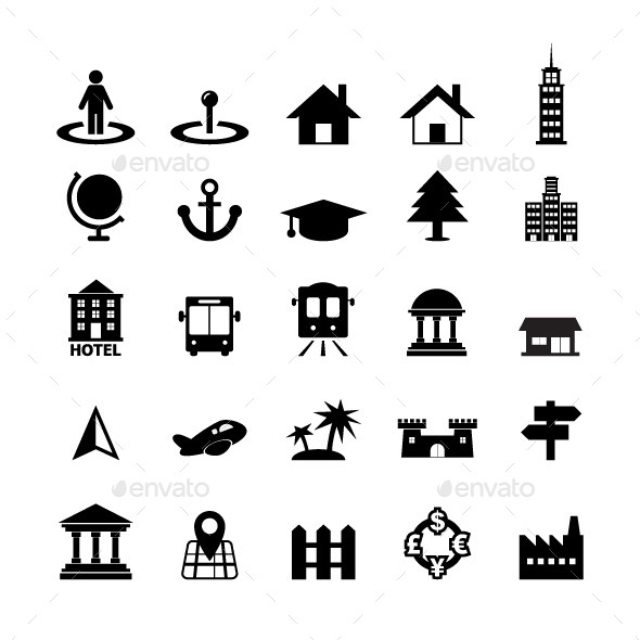 Place Icon, Icons | GraphicRiver