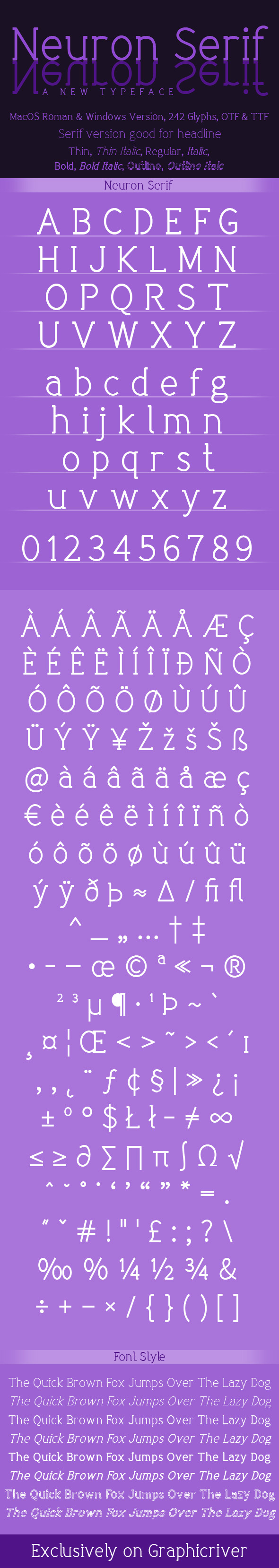 Neuron Serif Family, Fonts | GraphicRiver