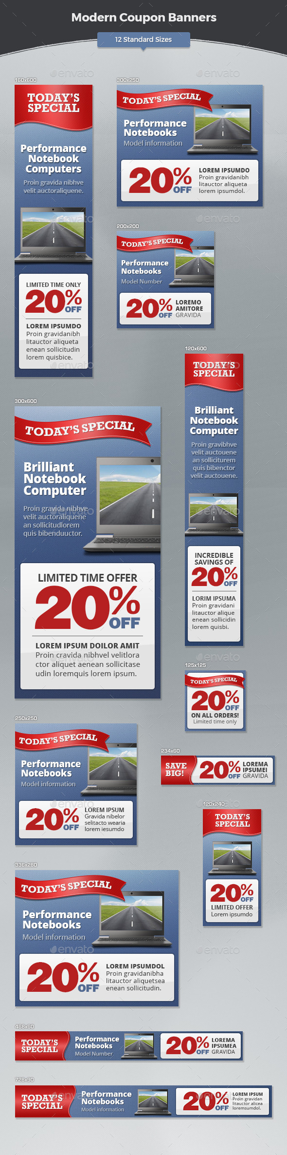 Modern Coupon Banners, Web Elements | GraphicRiver