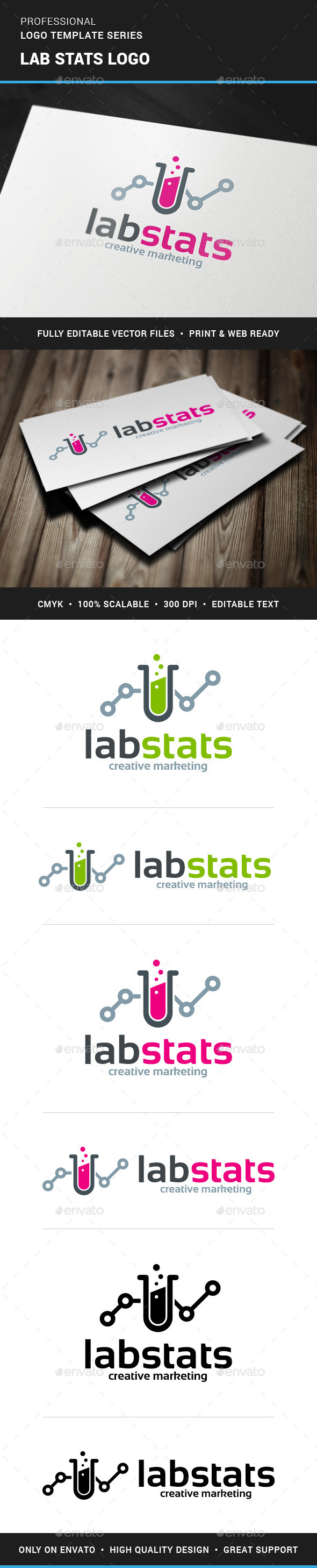 Lab Stats Logo Template, Logo Templates | GraphicRiver