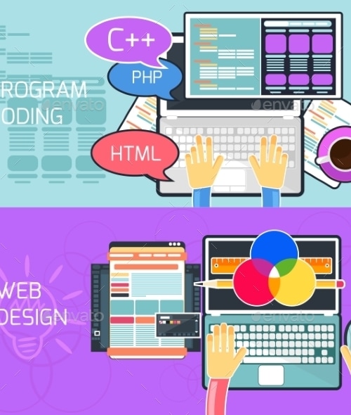 Program Coding And Web Design, Vectors | GraphicRiver