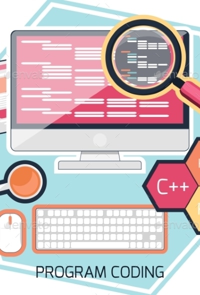 Program Coding Concept, Vectors | GraphicRiver
