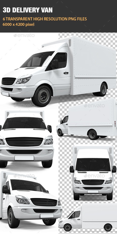 3D Delivery Van, Graphics | GraphicRiver