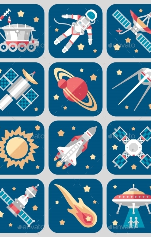 Vector Illustration Set On Space , Vectors | GraphicRiver