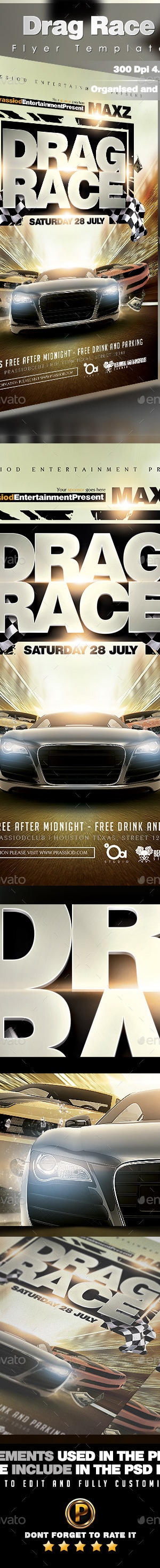 Drag Race Flyer Template, Print Templates | GraphicRiver