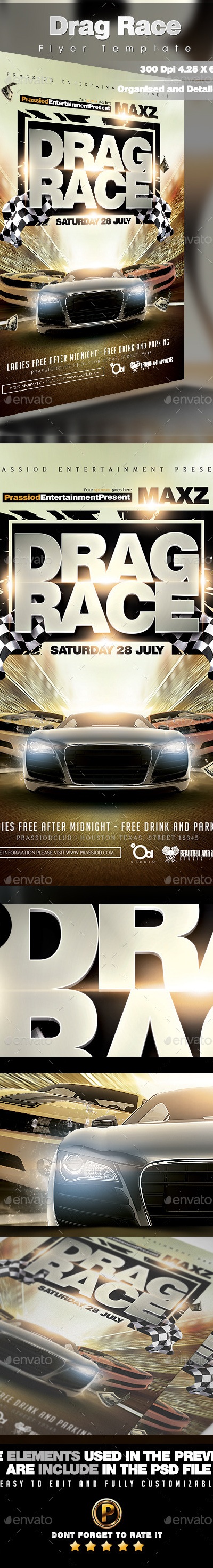 Drag Race Flyer Template, Print Templates | GraphicRiver