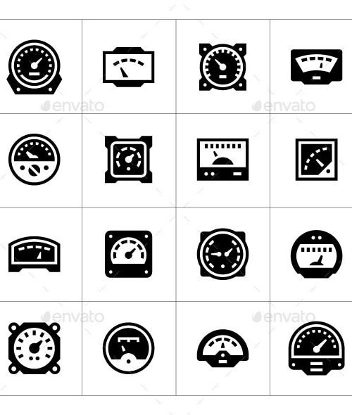 Set Icons of Meter, Icons | GraphicRiver