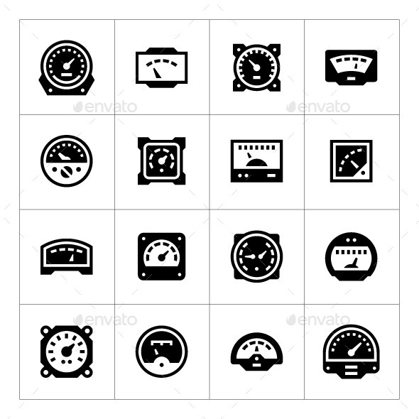Set Icons of Meter, Icons | GraphicRiver