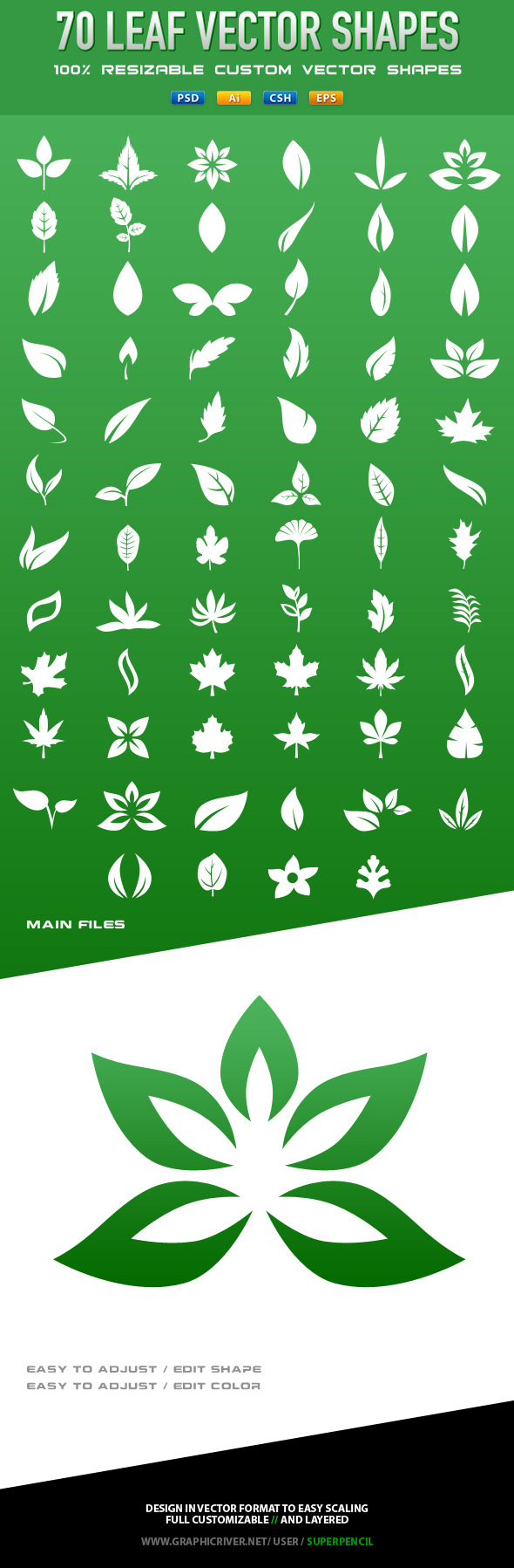 70 Vector Leafs, Add-ons | GraphicRiver