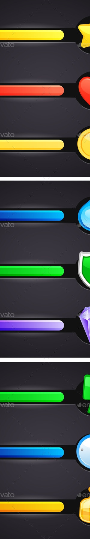 Game Icons And Resource Bar Set, Vectors | GraphicRiver