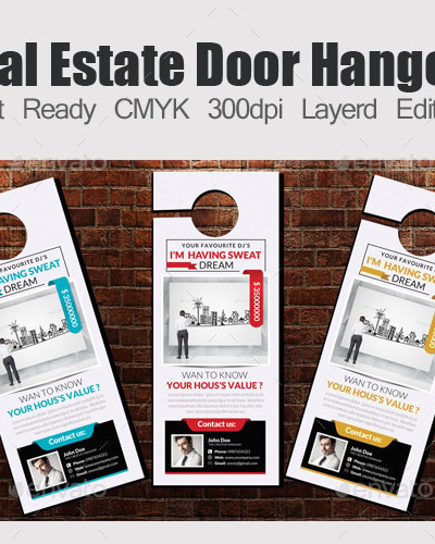 Real Estate Door Hangers Template, Print Templates | GraphicRiver