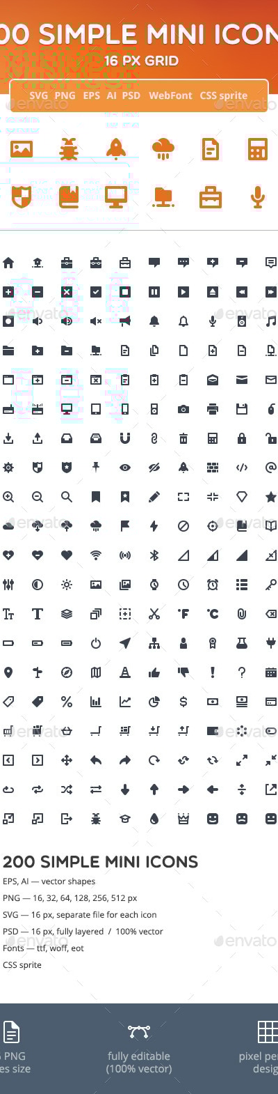 Simple Mini Icons, Icons | GraphicRiver