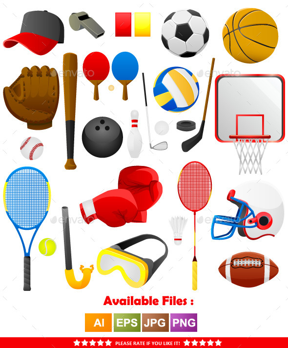 Sports Tools Vector, Vectors | GraphicRiver