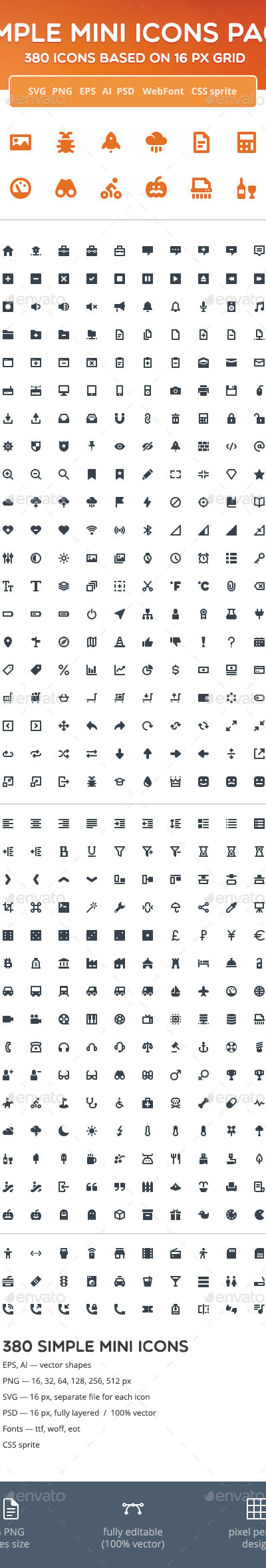 Simple Mini Icons Pack, Icons | GraphicRiver