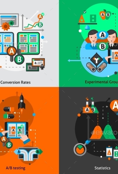 A-b Testing Icons Set, Vectors | GraphicRiver