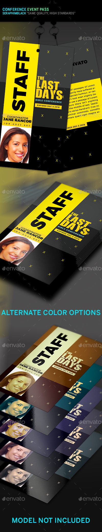 Conference Event Pass Template, Print Templates | GraphicRiver