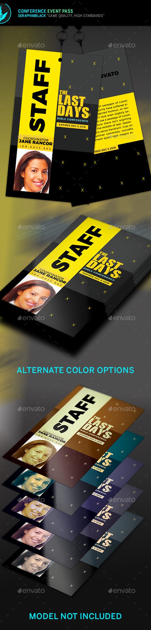 Conference Event Pass Template, Print Templates | GraphicRiver