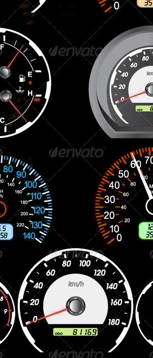 Set of Car Speedometers for Racing Design. , Vectors | GraphicRiver