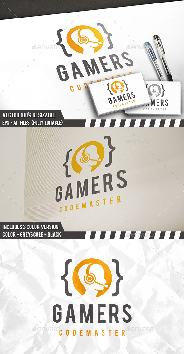 Code Gamer Logo, Logo Templates | GraphicRiver