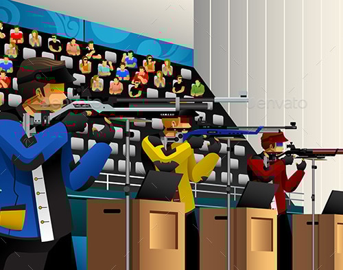 People Shooting with Rifle at a Target, Vectors | GraphicRiver