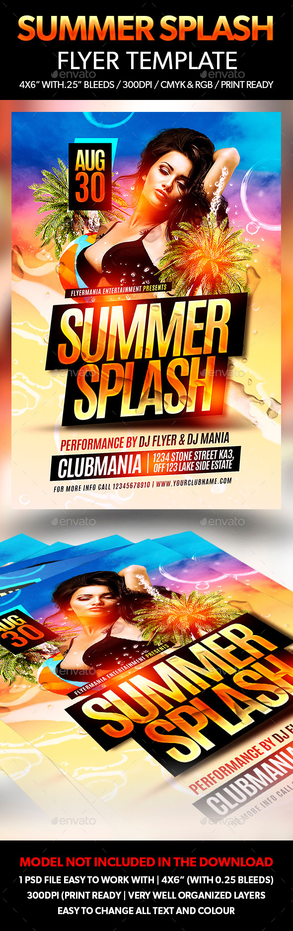 Summer Splash Flyer Template, Print Templates | GraphicRiver