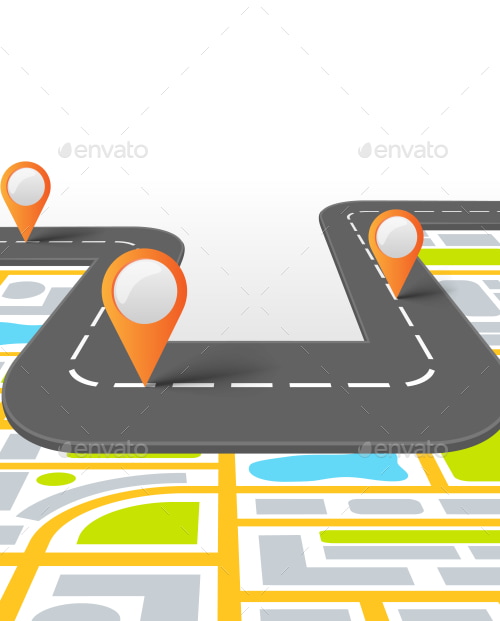 Road Information Background with Map, Vectors | GraphicRiver