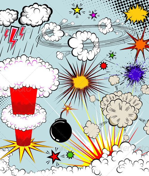 Vector Comic Book Explosion Elements For Your Designs, Vectors ...