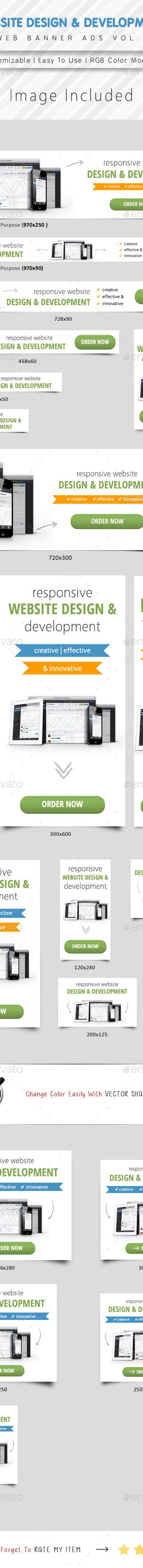 Website Design & Development Banner Ads Vol.3, Web Elements | GraphicRiver
