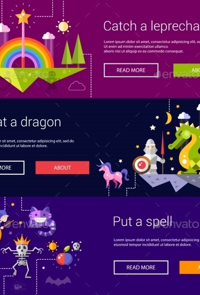 Set of Fairy Tale Banners, Vectors | GraphicRiver